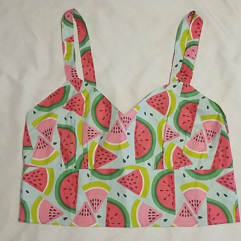 Retrolicious watermelon crop top